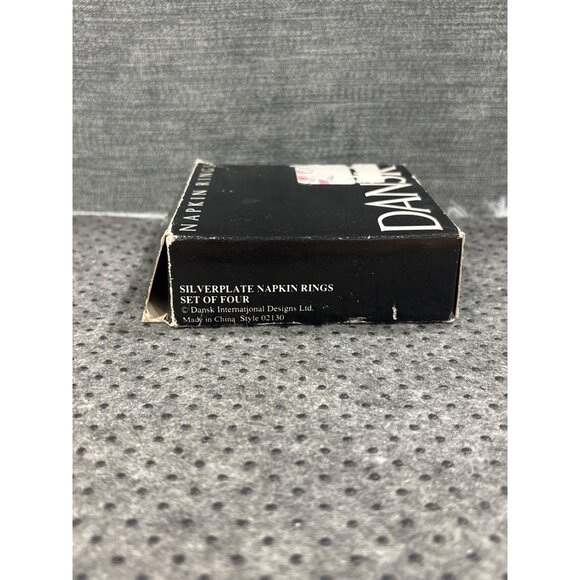 Dansk Silverplated Napkin Rings Set Of 4 In Box Polished Finish Stylish Dining - Picture 2 of 9